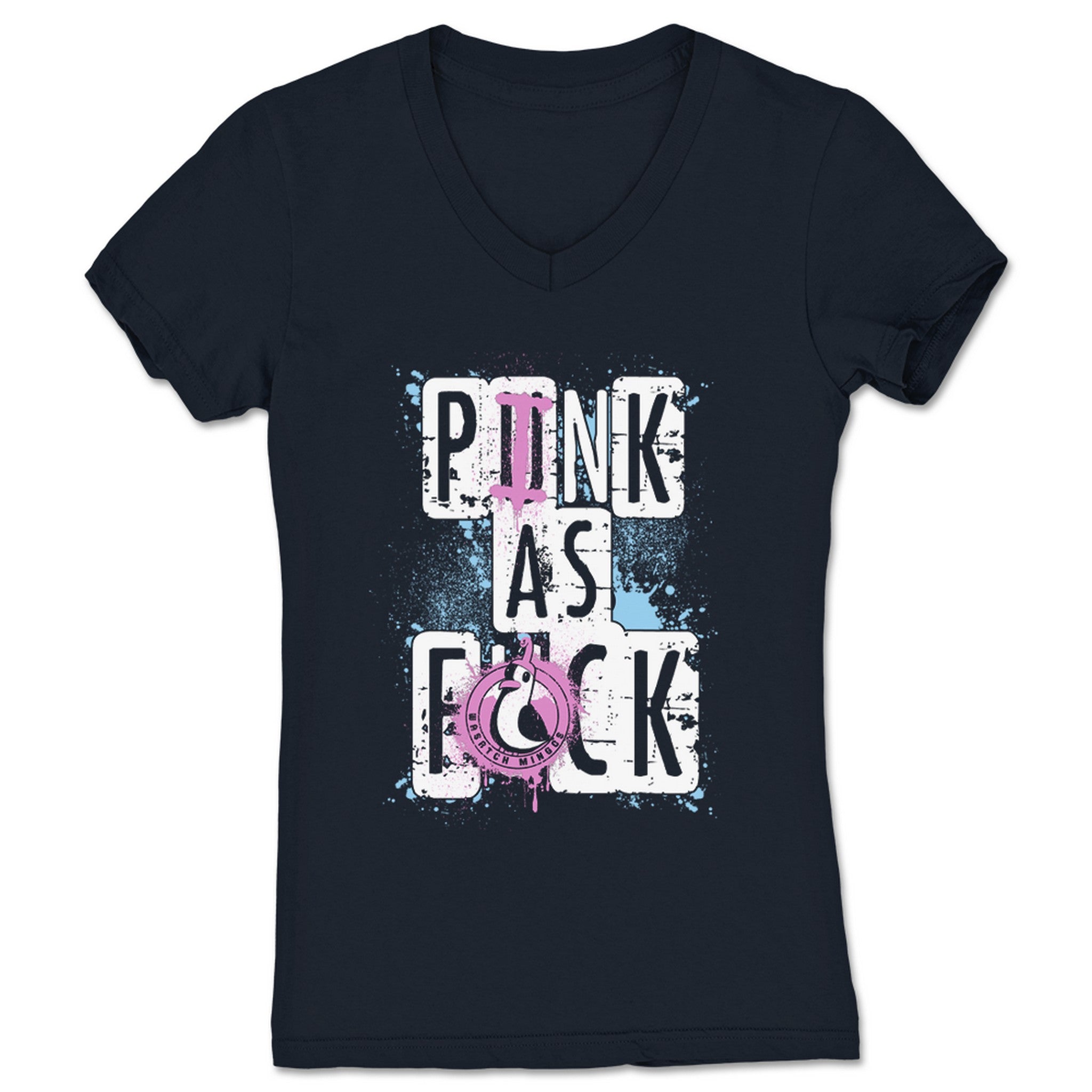 Wasatch Mingos Pink As F*ck Women's V-Neck Navy