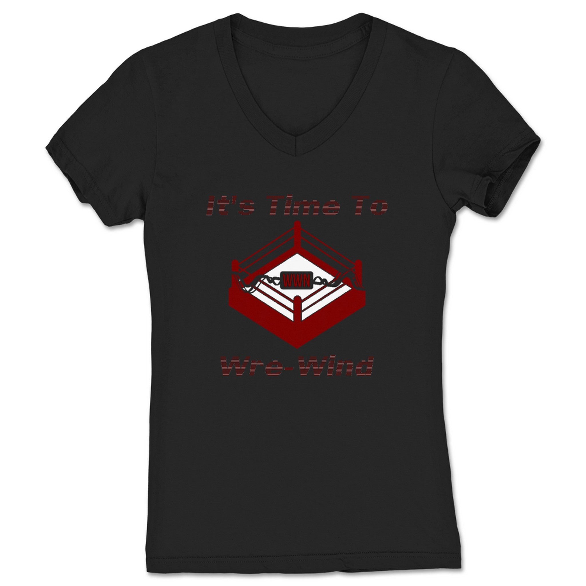 Wre-Wind Wrestling Network Wre-Wind Women's V-Neck Black