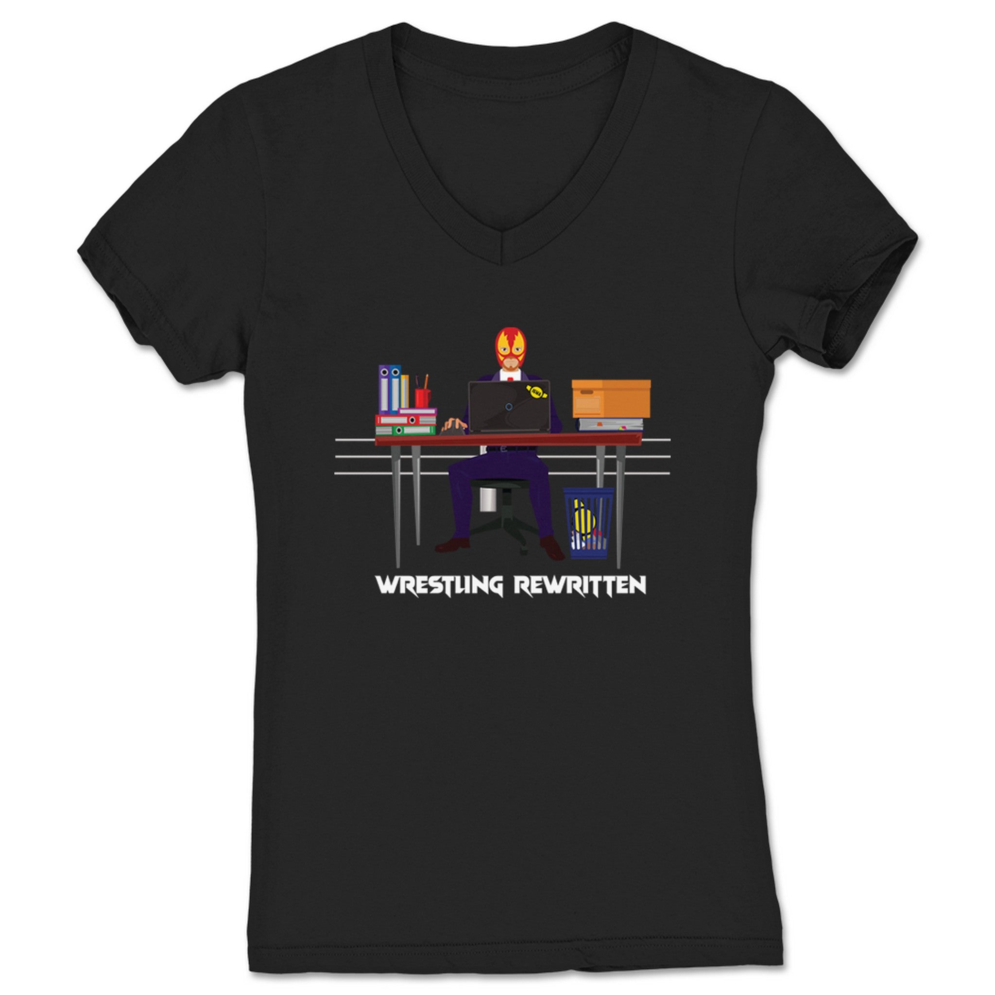 Wrestling Rewritten Wrestling Rewritten Book Women's V-Neck Black