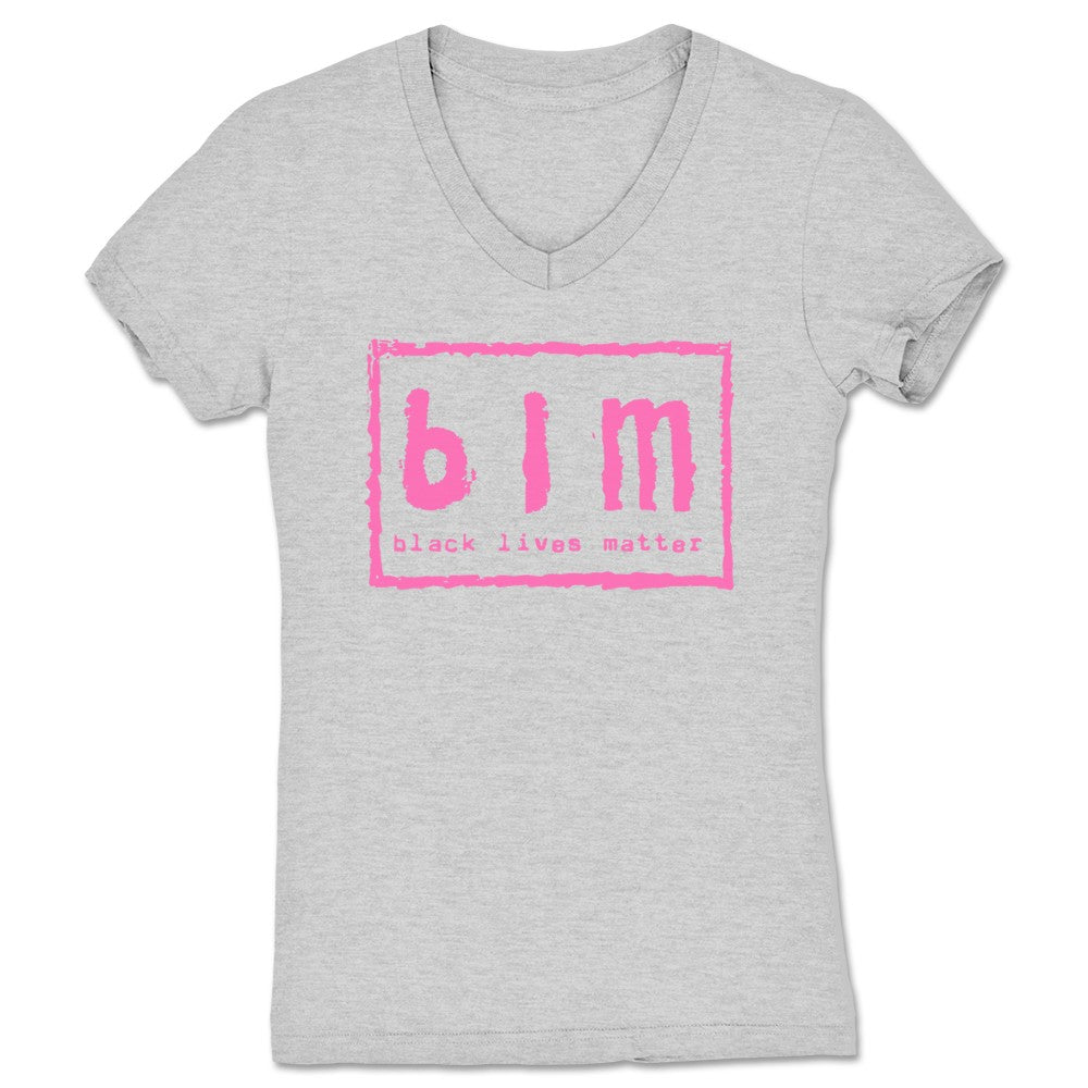 Young Kings Wrestling Podcast YKW BLM Pink Women's V-Neck Heather Grey