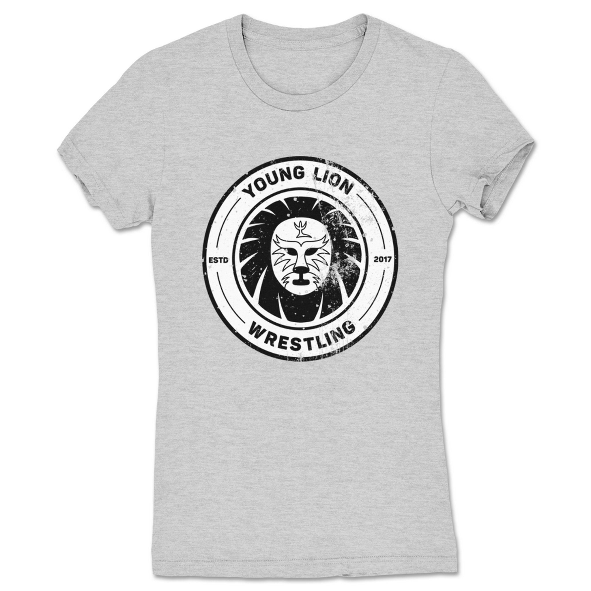 Young Lion Wrestling YLW Original Women's Tee Heather Grey