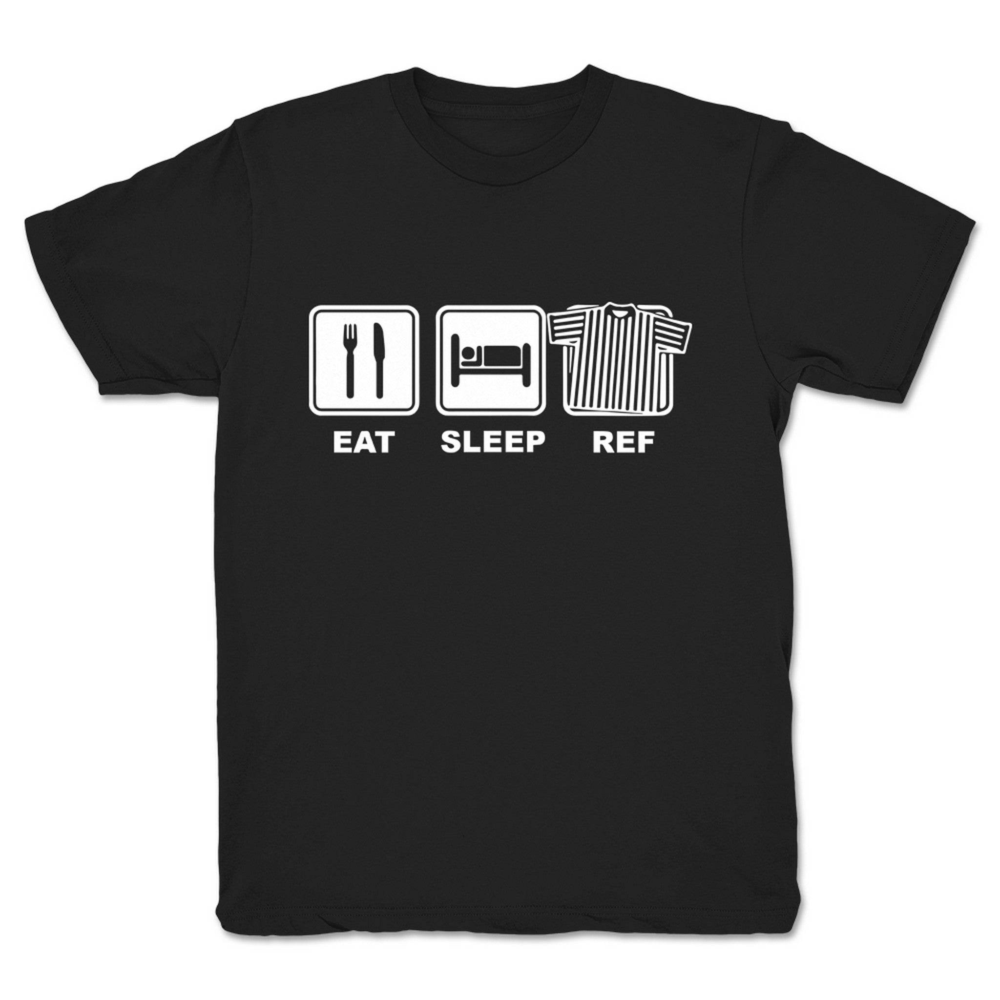 Zebra Talk Eat Sleep Ref Youth Tee Black