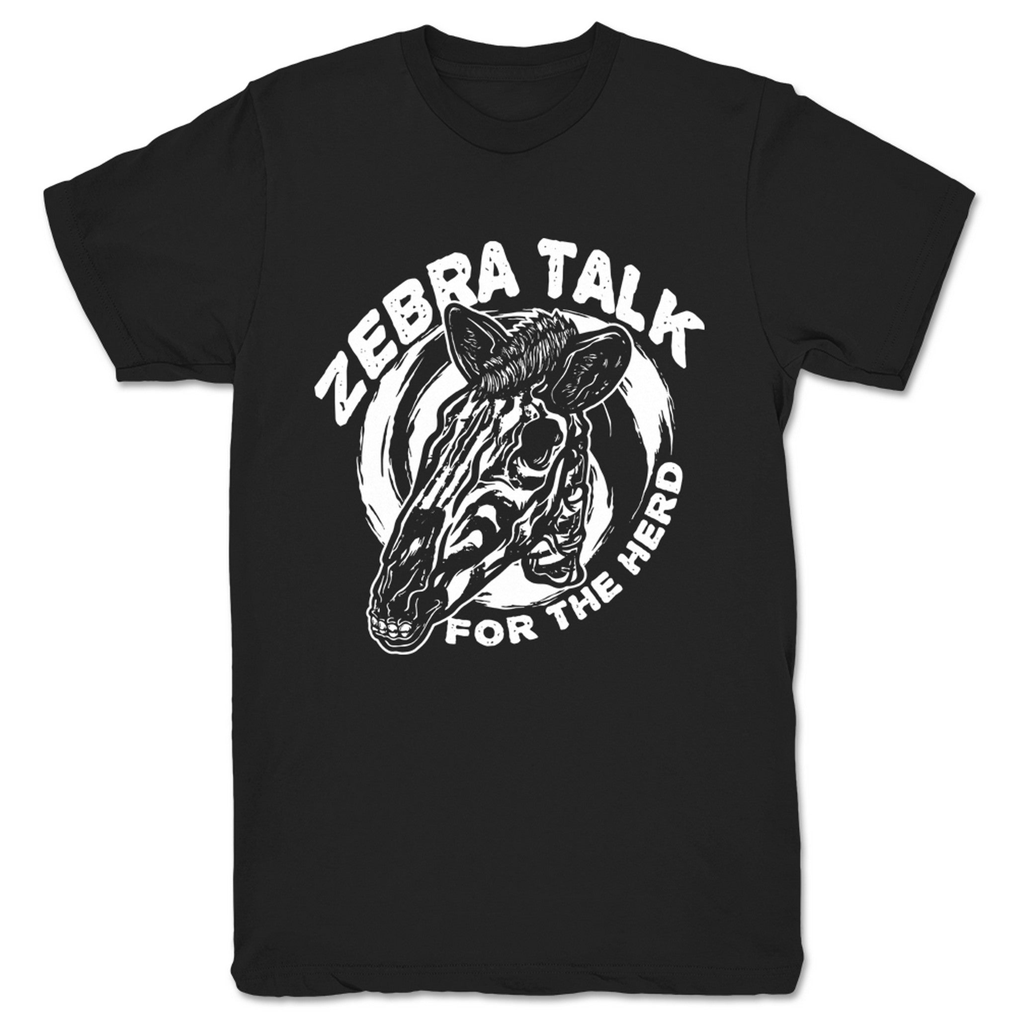 Zebra Talk Zebra Skull Unisex Tee Black
