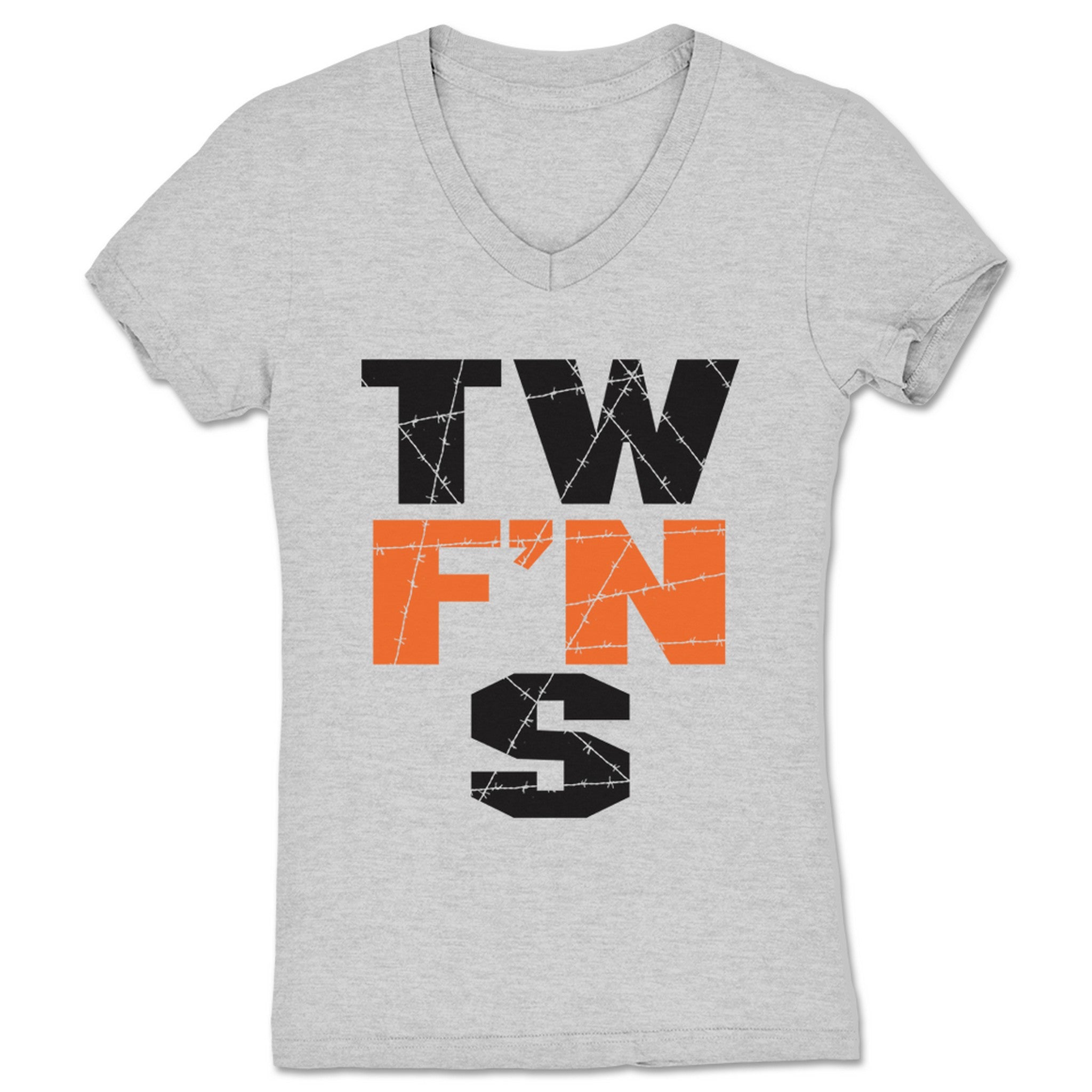 score|swayze THE WHOLE F'N SHOW Women's V-Neck Heather Grey