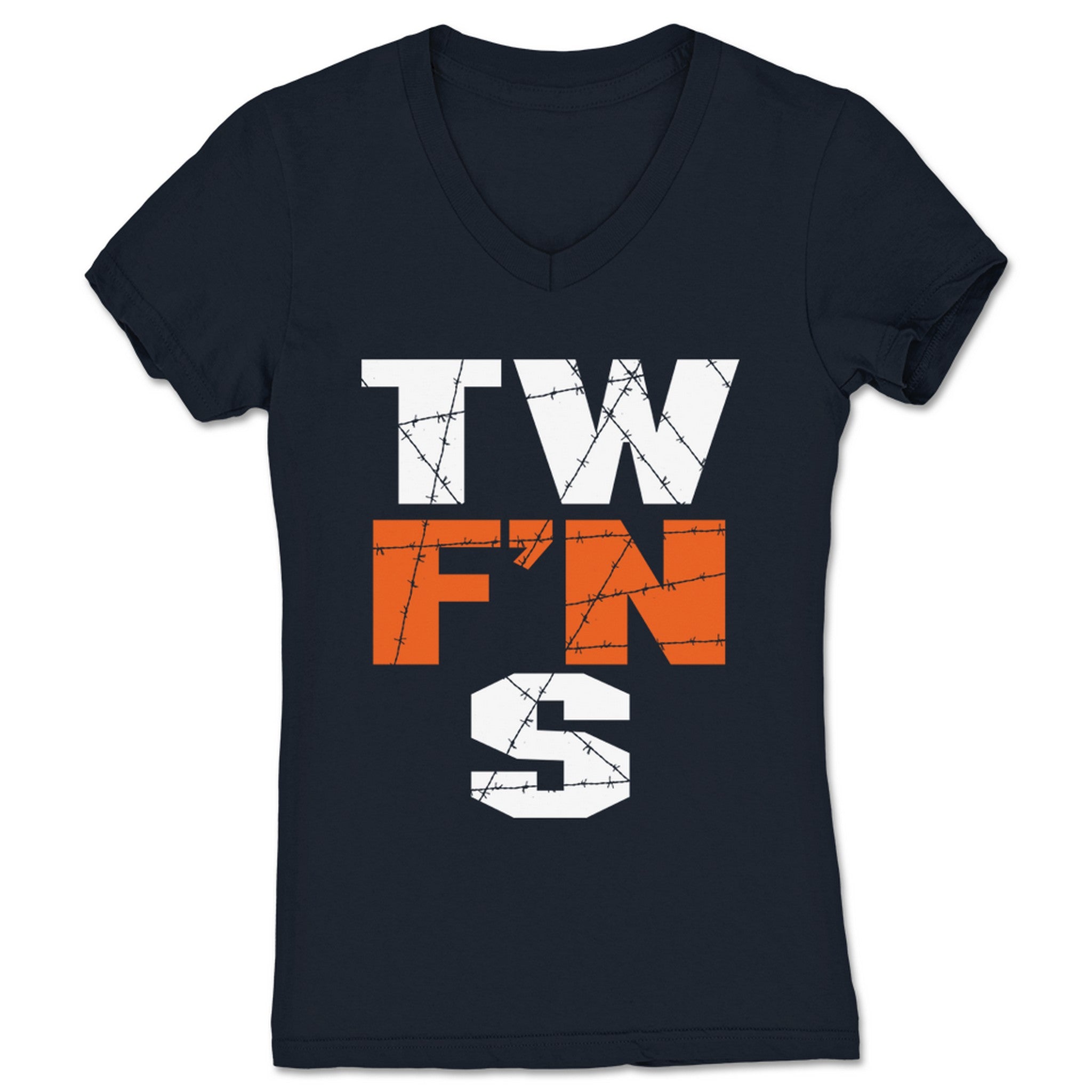 score|swayze THE WHOLE F'N SHOW Women's V-Neck Navy