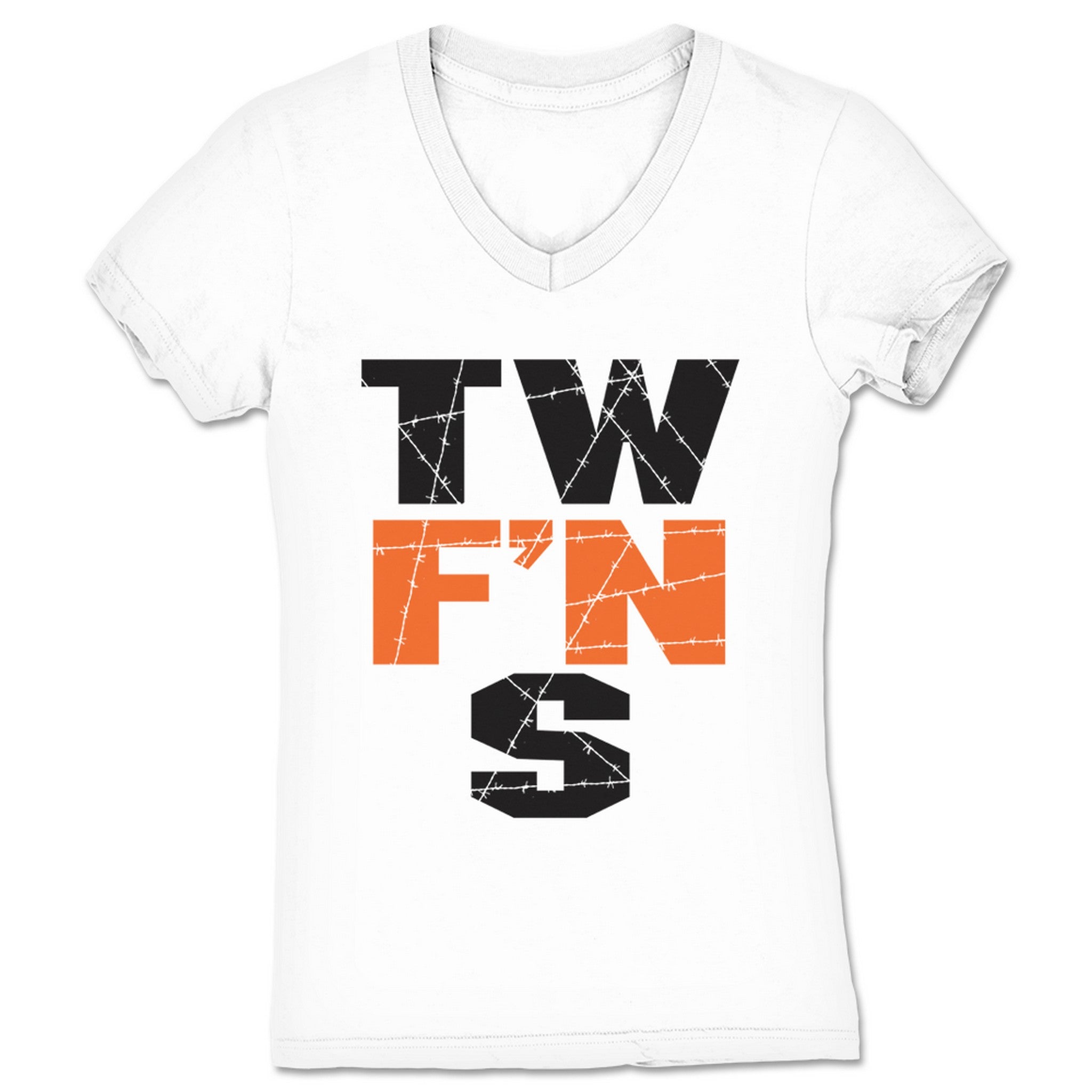 score|swayze THE WHOLE F'N SHOW Women's V-Neck White