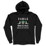 2 Heels and a Face  Midweight Pullover Hoodie Black