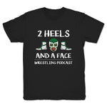 2 Heels and a Face  Youth Tee Black