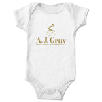 AJ Gray  Infant Onesie White