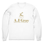 AJ Gray  Unisex Long Sleeve White