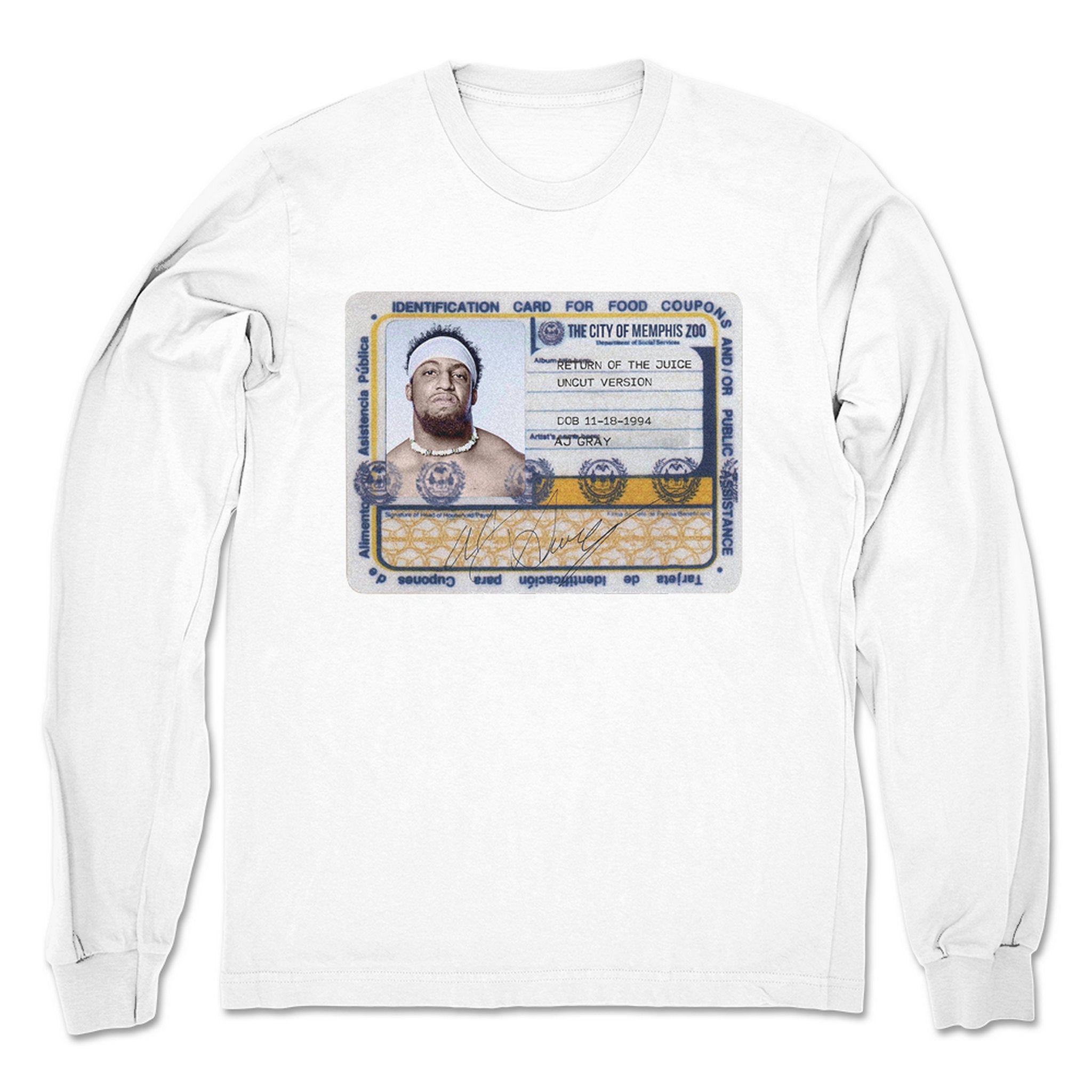 AJ Gray Return of the Juice Unisex Long Sleeve White
