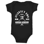 Adrian Armour  Infant Onesie Black (w/ White Print)
