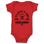 Adrian Armour  Infant Onesie Red (w/ Black Print)