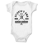 Adrian Armour  Infant Onesie White (w/ Black Print)