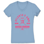 Adrian Armour  Women's V-Neck Baby Blue (w/ Pink Print)