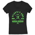 Adrian Armour  Women's V-Neck Black (w/ Green Print)