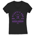 Adrian Armour  Women's V-Neck Black (w/ Purple Print)