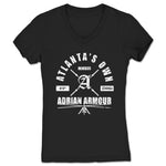 Adrian Armour  Women's V-Neck Black (w/ White Print)