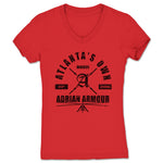 Adrian Armour  Women's V-Neck Red (w/ Black Print)