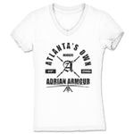 Adrian Armour  Women's V-Neck White (w/ Black Print)