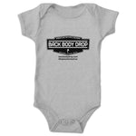Back Body Drop  Infant Onesie Heather Grey (w/ Black Logo)