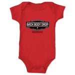 Back Body Drop  Infant Onesie Red (w/ Black Logo)