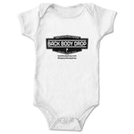 Back Body Drop  Infant Onesie White (w/ Black Logo)
