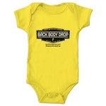 Back Body Drop  Infant Onesie Yellow (w/ Black Logo)
