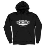 Back Body Drop  Midweight Pullover Hoodie Black (w/ White Logo)