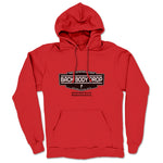 Back Body Drop  Midweight Pullover Hoodie Red (w/ Black Logo)