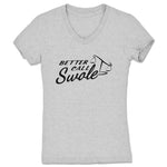 Big Swole  Women's V-Neck Heather Grey