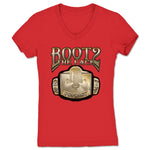 Boot 2 the Face  Women's V-Neck Red