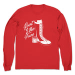 Boot 2 the Face  Unisex Long Sleeve Red