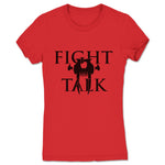 Fight Talk Podcast  Women's Tee Red (w/ Black Print)