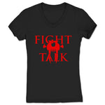 Fight Talk Podcast  Women's V-Neck Black (w/ Red Print)
