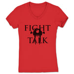Fight Talk Podcast  Women's V-Neck Red (w/ Black Print)