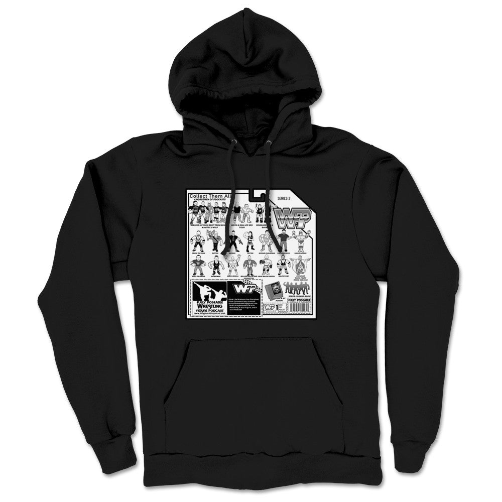 FullyPoseable Wrestling Figure Podcast Listener Card Back Series 3 Midweight Pullover Hoodie Black