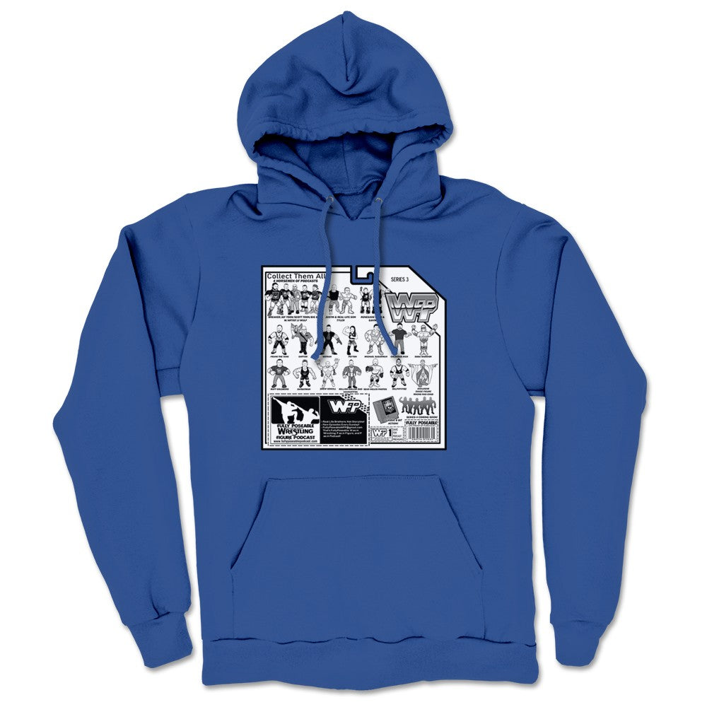 FullyPoseable Wrestling Figure Podcast Listener Card Back Series 3 Midweight Pullover Hoodie Royal Blue