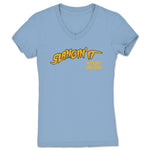 FullyPoseable Wrestling Figure Podcast  Women's V-Neck Baby Blue