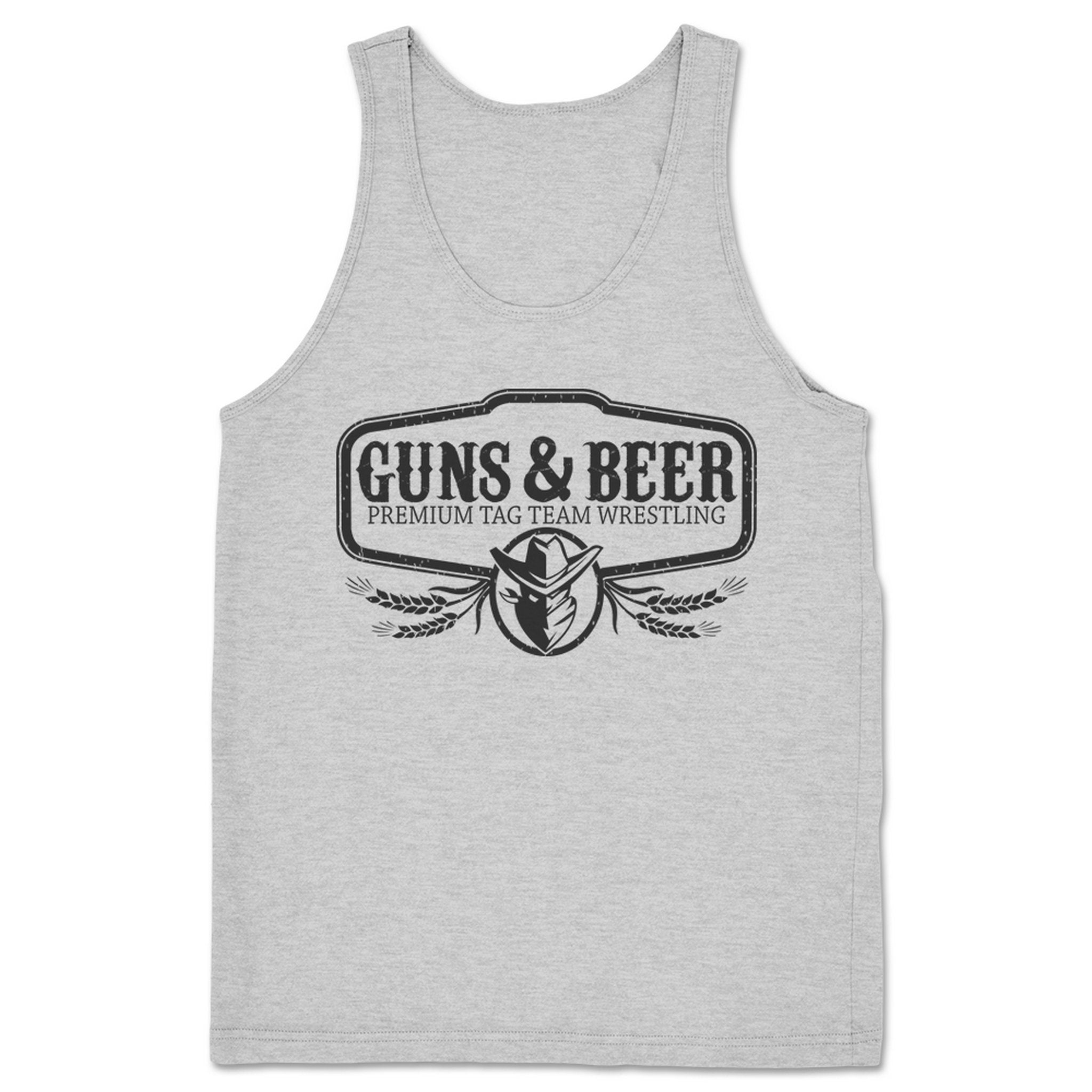 Guns & Beer Premium Tag Team Wrestling Unisex Tank Heather Grey