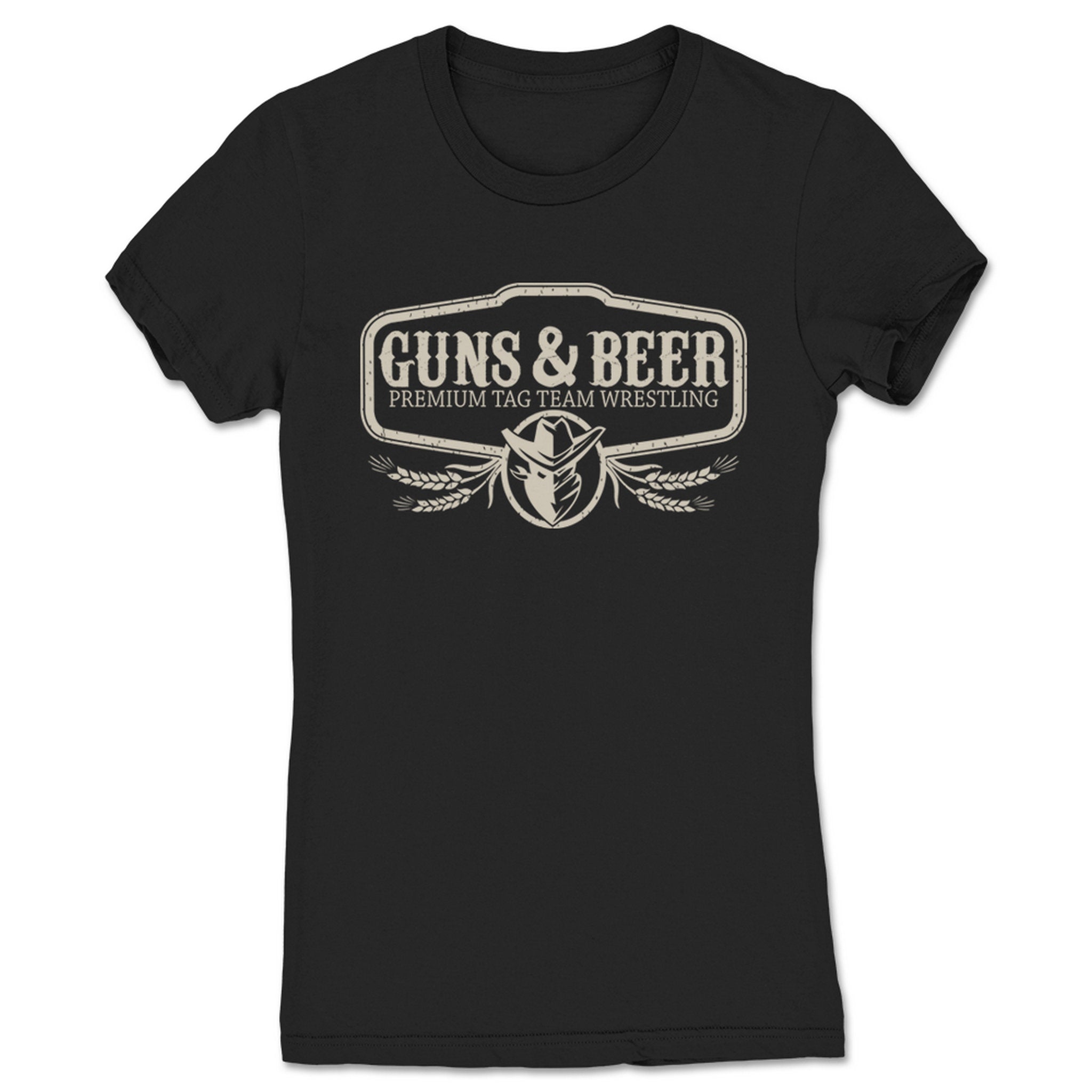 Guns & Beer Premium Tag Team Wrestling Women's Tee Black