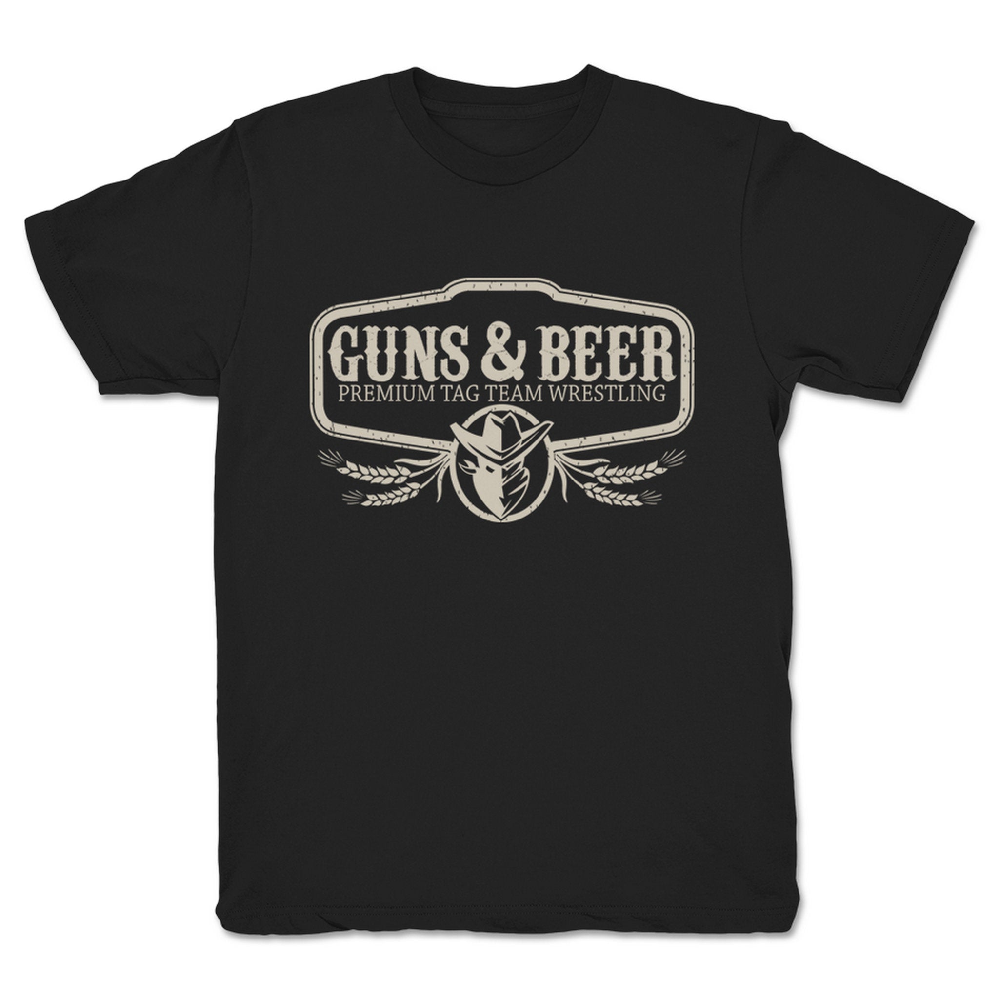 Guns & Beer Premium Tag Team Wrestling Youth Tee Black