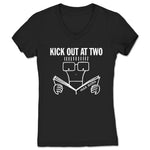 Kick Out at Two  Women's V-Neck Black