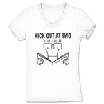 Kick Out at Two  Women's V-Neck White