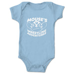 Mouse's Wrestling Adventures  Infant Onesie Light Blue
