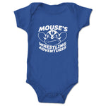 Mouse's Wrestling Adventures  Infant Onesie Royal Blue