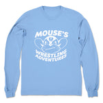 Mouse's Wrestling Adventures  Unisex Long Sleeve Baby Blue