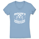 Mouse's Wrestling Adventures  Women's V-Neck Baby Blue