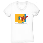 Qwantity Entertainment & Media  Women's V-Neck White
