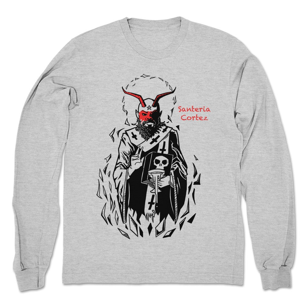 Santeria Cortez Santeria Cortez Portrait Unisex Long Sleeve Heather Grey